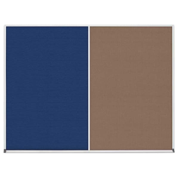 Triple Door Radius Corkboard, 96"x48", Sat, UV7006RC-SATIN-BUFF